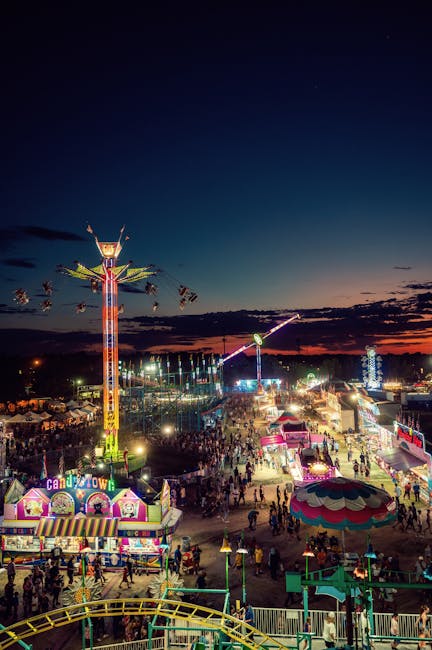 Exciting gaming event with colorful lights and entertainment setup